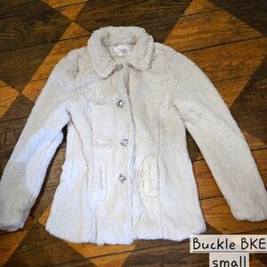 Buckle BKE cream faux fur coat